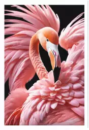 Flamant rose South beach - affiche oiseaux