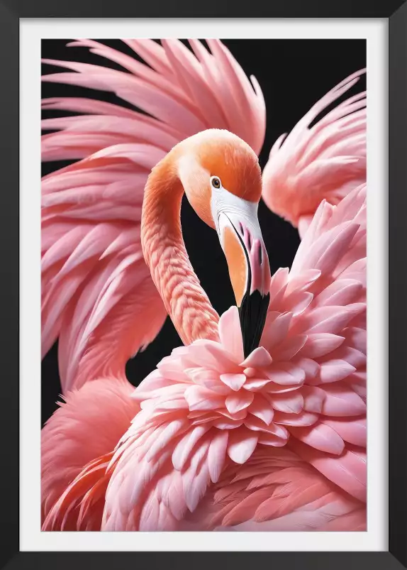 Flamant rose South beach - affiche oiseaux