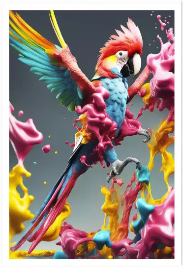Parrot holi - affiche oiseaux
