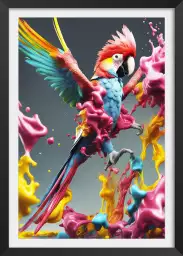 Parrot holi - affiche oiseaux