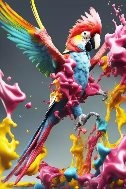 Parrot holi - affiche oiseaux