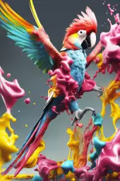 Parrot holi - affiche oiseaux