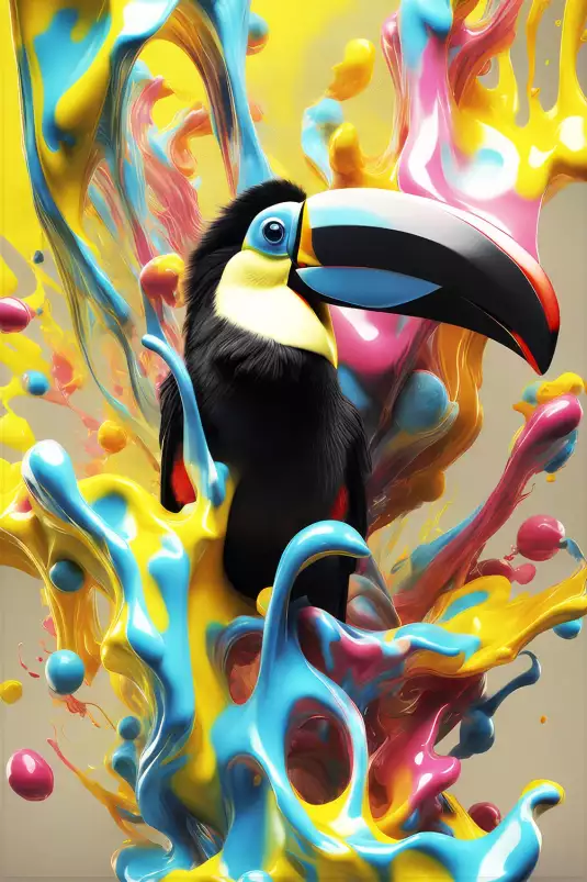 Toucan holi - affiche oiseaux