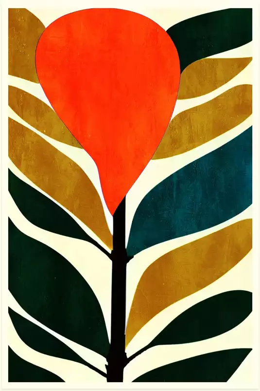 Abstract Flower - affiche scandinave