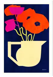 Bright & Sunny Poppies - affiche nature morte