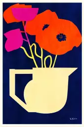 Bright & Sunny Poppies - affiche nature morte