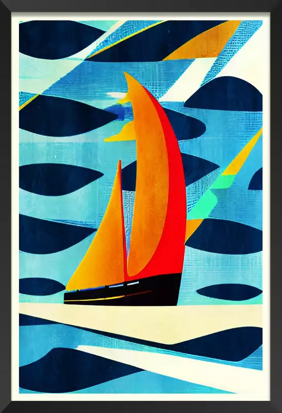 Côte D'Azur - affiche bateaux