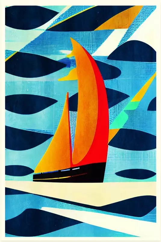 Côte D'Azur - affiche bateaux