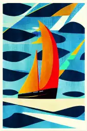 Côte D'Azur - affiche bateaux