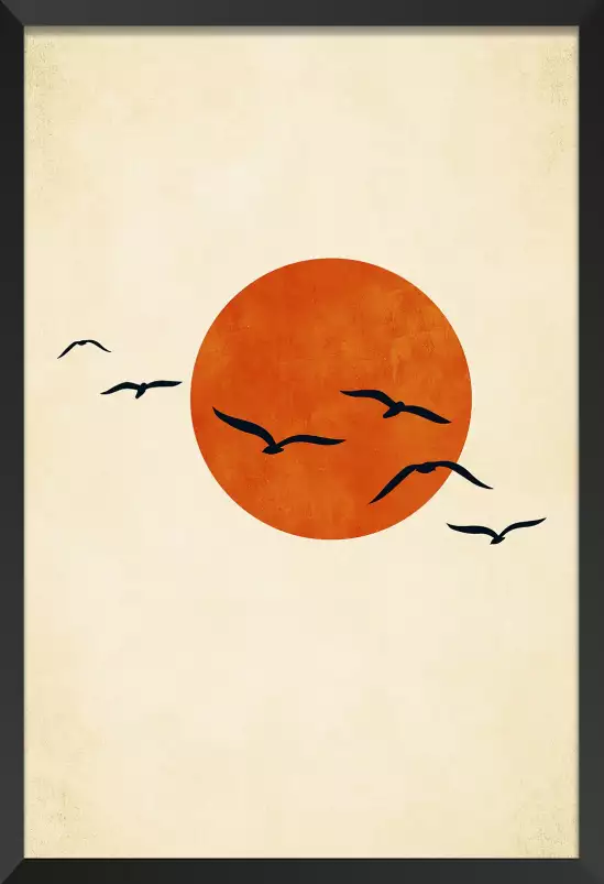 Danse avec le soleil - affiche oiseaux