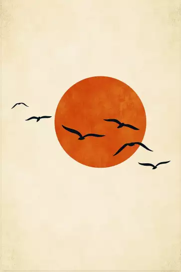 Danse avec le soleil - affiche oiseaux