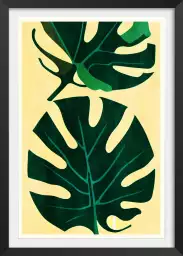 Deux Monsteras - affiche botanique palmier
