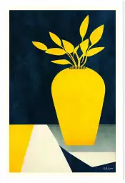 Les Fleurs Jaunes - affiche nature morte