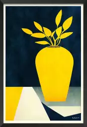 Les Fleurs Jaunes - affiche nature morte