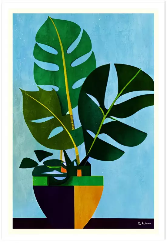 Monstera Leafs - tableau paysage