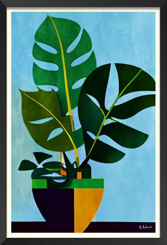 Monstera Leafs - tableau paysage