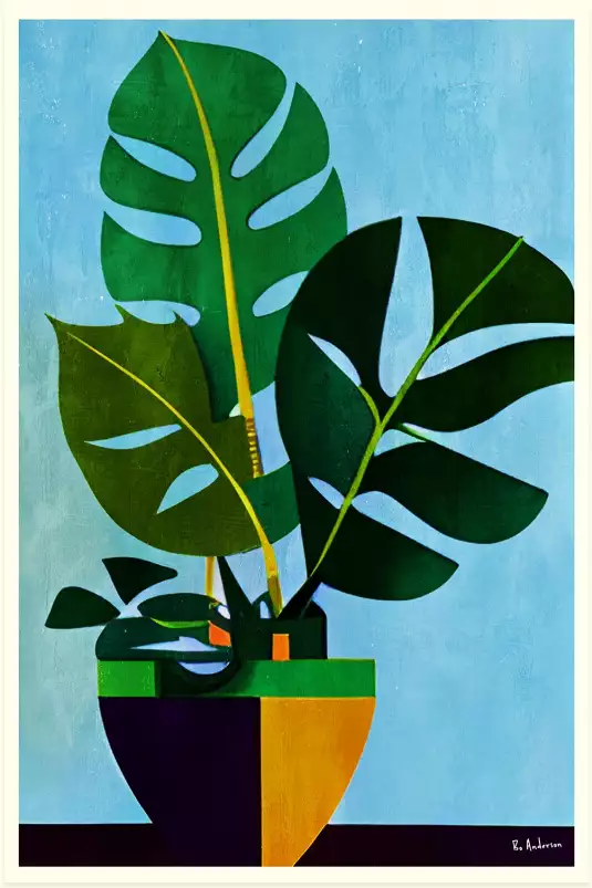 Monstera Leafs - tableau paysage