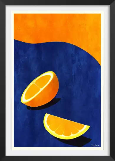 Petit Déjeuner deux oranges - affiche fruits et legumes