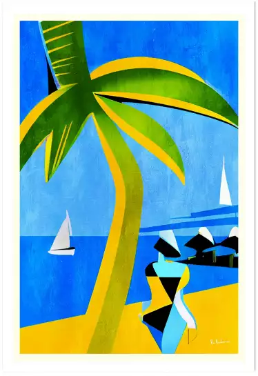 Tahiti 1952 - tableau art contemporain