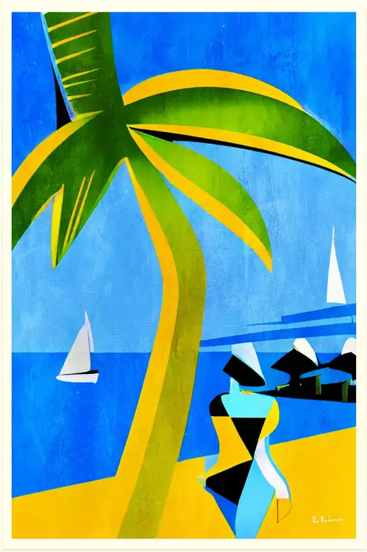 Tahiti 1952 - tableau art contemporain