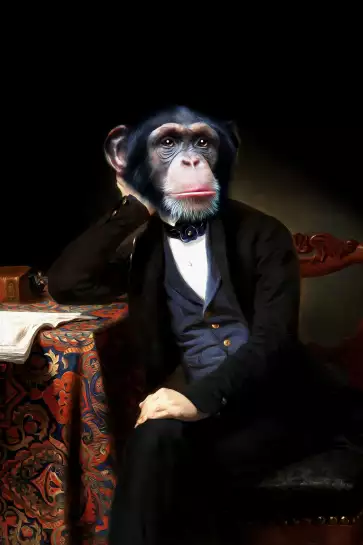 Beau le chimpanzé - tableau animaux habillés
