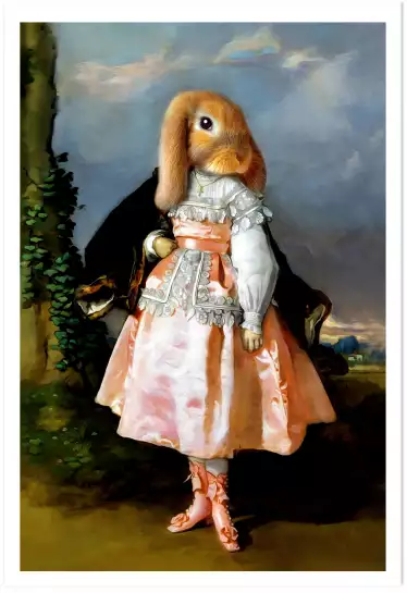 Bella la lapine - tableau animaux habillés