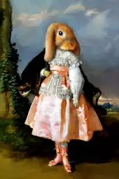 Bella la lapine - tableau animaux habillés