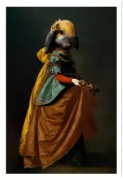 Isabel la lapine - tableau animaux habillés
