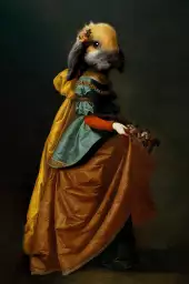 Isabel la lapine - tableau animaux habillés
