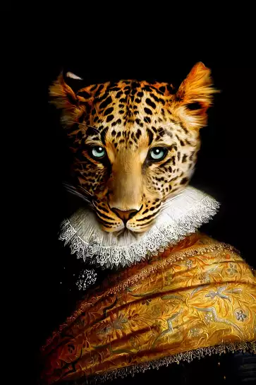 Kick le leopard - tableau animaux habillés