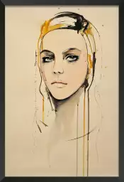 Portrait de femme jaune - poster romantique