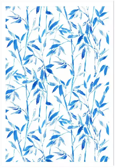 Bambou bleu - tableau feuillage exotique