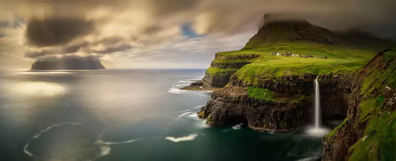 Mykines Iles Faroe - tableau bord de mer