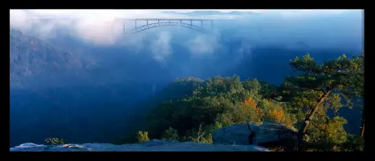 Pont volant - affiche montagne