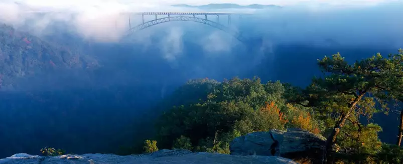 Pont volant - affiche montagne