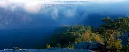 Pont volant - affiche montagne