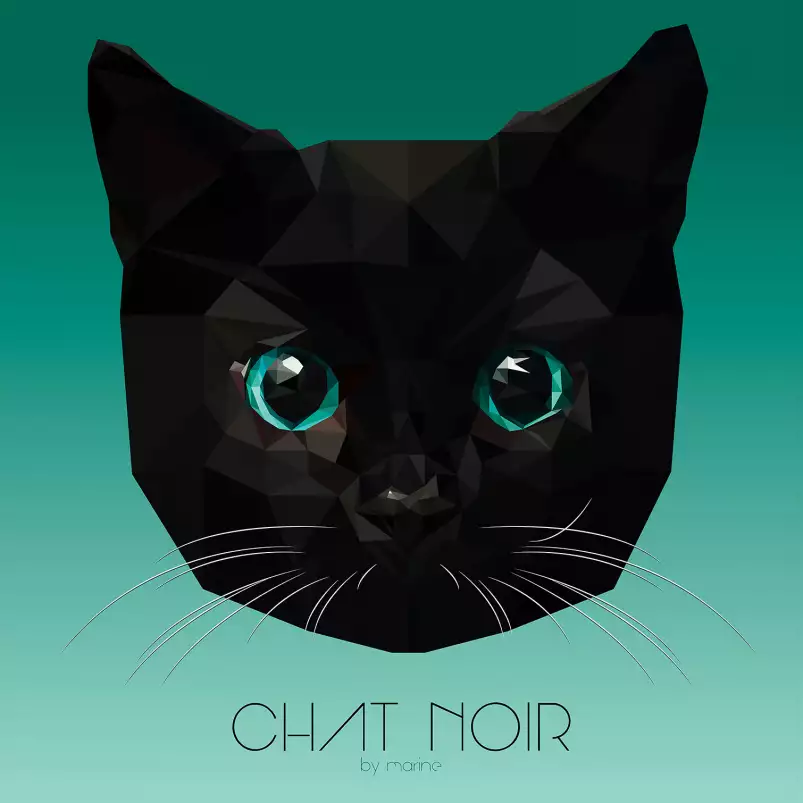 Chat aux yeux émeraude - graphisme animaux