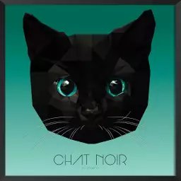 Chat aux yeux émeraude - graphisme animaux