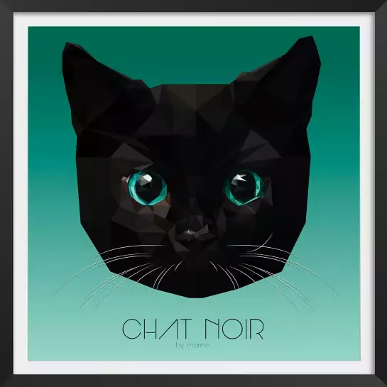 Chat aux yeux émeraude - graphisme animaux