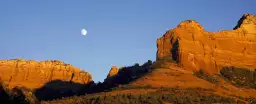 Rochers et lune en Arizona - poster astronomie