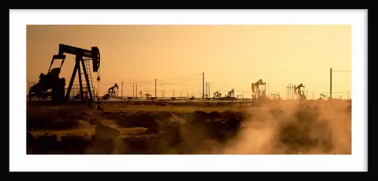 Forages pétroliers - affiche style industriel