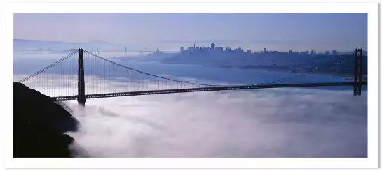 Brouillard sur le Golden Gate Bridge - affiche ville
