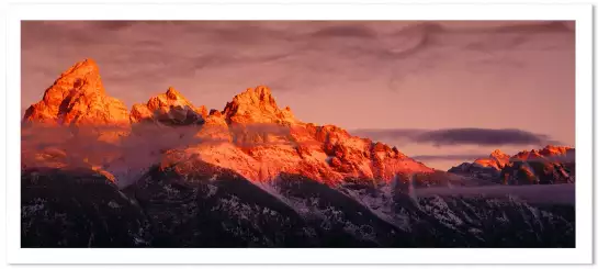 Lever du soleil sur le Wyoming - poster montagnes