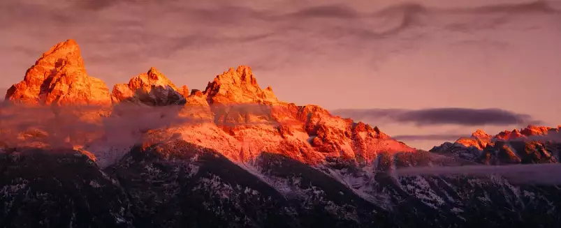 Lever du soleil sur le Wyoming - poster montagnes