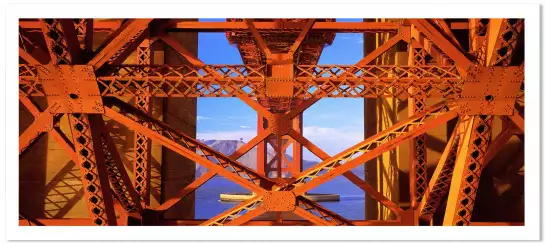 Golden Gate Bridge California - affiche style industriel