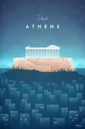 Athenes vintage - affiche ville