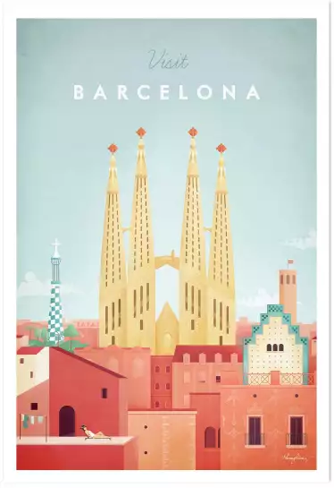 Barcelona vintage - poster architecture