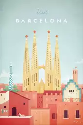 Barcelona vintage - poster architecture