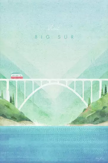 Big Sur Californie - poster surf