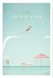 Cote d'Azur vintage - tableau paysage